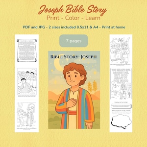 Joseph Bible Story Coloring Pages: Christian Sunday School Printable (PDF Download)