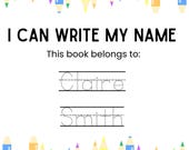 Editable Name Tracing Workbook: Preschool Kindergarten Writing Practice (Digital Download)