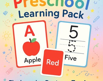 Preschool Learning Bundle: Alphabet, Numbers 1-30, Colors, Shapes ...