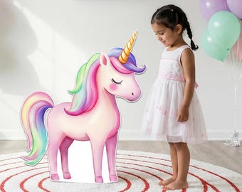 Unicorn Cutout Life Size Standee Unicorn Party Prop Birthday Photo Prop Unicorn Backdrop Photo Booth Prop Pink Unicorn Decor Girls Party