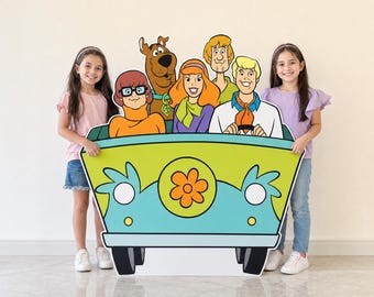 Scooby Doo Cutout Standee Scooby Doo Photo Booth Prop Mystery Machine Scooby Gang Birthday Party Decor Life Size Cartoon Party Photo Prop