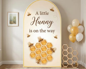 Bee Baby Shower Backdrop A Little Hunny Is On The Way Honey Baby Shower Decor Baby Shower Welcome Sign Photo Booth Backdrop Standee Cutout