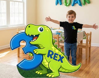 Rawr I'm 3 Dinosaur Birthday Standee Trex 3rd Birthday Theme Cutout Photo Booth Prop Dino Yard Sign Dinosaur Birthday Boy Party prop