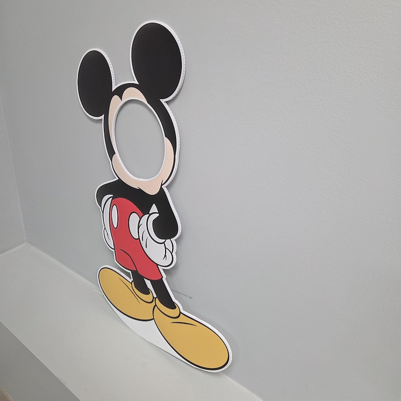 Mickey Minnie Face Hole Cutout Photo Booth Prop Life Size Mickey Mouse Minnie Mouse Birthday Party Decor Kids Birthday Party Photo Props image 3