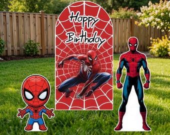 Spiderman Birthday Yard Sign Superhero Spiderman Backdrop Baby Spiderman Standee Life Size Cutout Photo Booth Prop Spider Hero Party decor