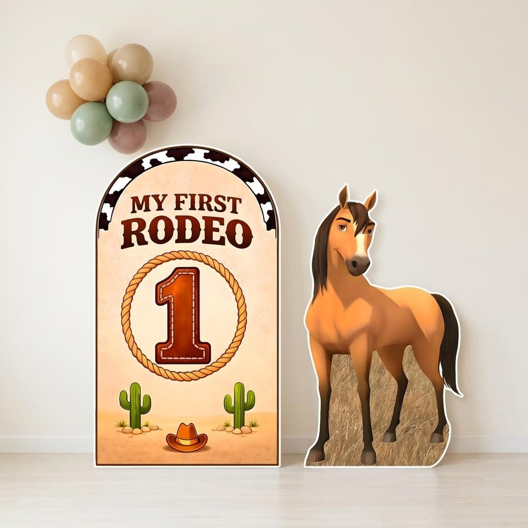 Target Rodeo Decor First Rodeo Birthday Backdrop Set, My First Rodeo Decor, Spirit Horse ...