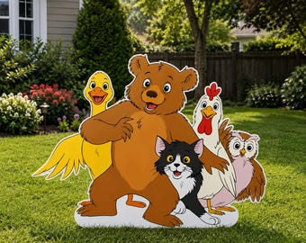 Little Bear Cutout Standee Little Bear Birthday Party Decor toddler Woodland Birthday party Backdrop Photo Booth Prop Yard Sign standee