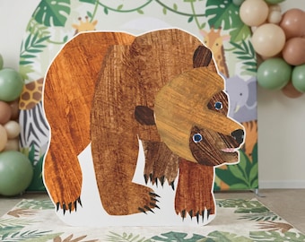 Brown Bear Life Size Cutout Standee Brown Bear Birthday Party Decor Kids Toddler Party Photo Prop Bear Party Decoration Kids Bear Party