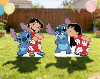 Lilo Stitch Cutout Life Size Standee Stitch Party Decor Stitch Birthday Party Prop Hawaiian Tropical Party Decor Character Party Standee