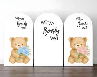 Baby Shower Backdrop We Can Bearly Wait Teddy Bear Baby Shower Decor Arch Backdrop Photo Booth Prop Baby Shower Welcome Sign Bear Party
