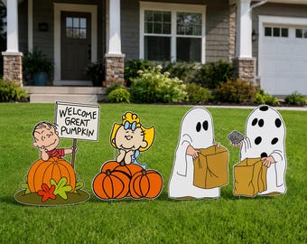 Great Pumpkin Halloween Yard Sign Charlie Brown Trick Or Treat Life Size Cutout Peanuts Halloween Standee Pumpkin Patch Decor Centerpiece