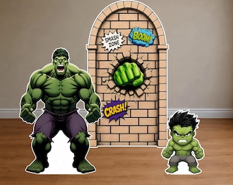 Hulk Birthday Yard Sign Superhero Hulk Backdrop Baby Hulk Standee Life Size Cutout Photo Booth Prop Hulk Party Decor Superhero Birthday