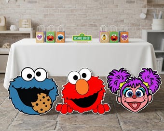 Sesame Street Party Elmo Cookie Monster Abby Cadabby Cutout Life Size Standee Birthday Photo Prop Kids Party Backdrop Yard Sign Decoration
