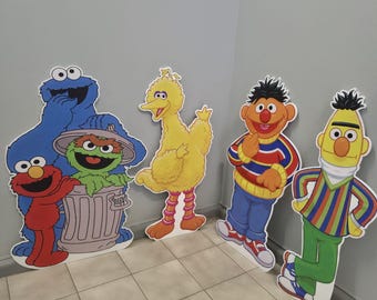 Sesame Street Party Elmo Cookie Monster Abby Cadabby Cutout Life Size Standee Birthday Photo Prop Kids Party Backdrop Yard Sign Decoration