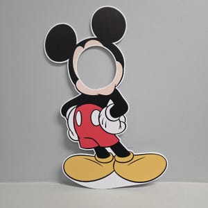 Mickey Minnie Face Hole Cutout Photo Booth Prop Life Size Mickey Mouse Minnie Mouse Birthday Party Decor Kids Birthday Party Photo Props image 2