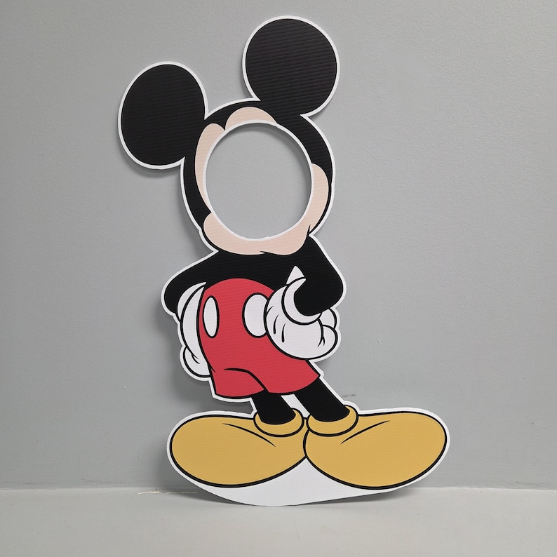 Mickey Minnie Face Hole Cutout Photo Booth Prop Life Size Mickey Mouse Minnie Mouse Birthday Party Decor Kids Birthday Party Photo Props image 2