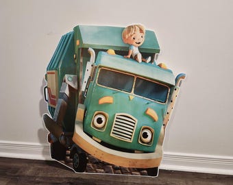 Trash Truck Cutout Hank Birthday Party Decor Life Size Standee Boy Birthday Photo Prop Yard Sign Netflix Trash Truck Show Garbage Truck