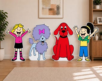 Clifford Birthday Yard Sign Big Red Dog Birthday Party Life Size Cutout Standee Dog Birthday Party Emily Elizabeth Photo Prop Storybook
