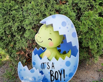 Baby Dino Cutout Its a Boy Sign Dino Baby Shower Decor Boy Gender Reveal Prop Dinosaur Party Standee Baby Shower Photo Prop Dinosaur Decor
