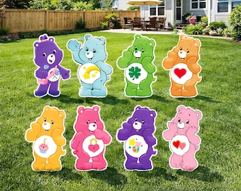 Care Bears Party Decorations, Life Size Care Bear Cutouts, Birthday Party Backdrop, Baby Shower Decor, Care Bear Standee, Outdoor Yard Sign