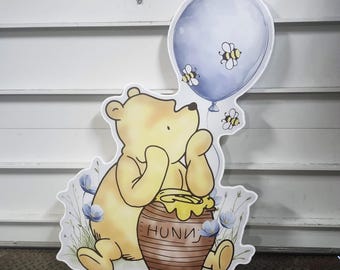Winnie the pooh baby shower decorations the pooh nursery cutout babyshower backdrop decor baby boy centerpieces cutouts lawn sign yard sign