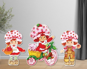 VINTAGE 80'S STRAWBERRY shortcake vintage cutout baby shower decoration birthday cut out kids party decor first birthday baby shower party