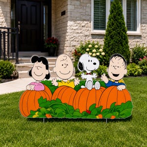 Halloween Yard Sign Charlie Brown Great Pumpkin Cutout Peanuts Halloween Life Size Cutout Trick or Treat Fall Yard Decor Pumpkin Patch Decor