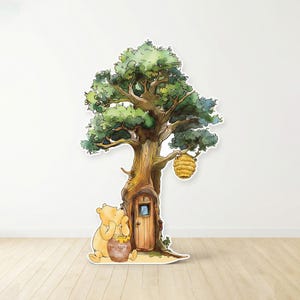 Winnie the Pooh Baby Shower Decor Classic Pooh Cutout Standee Life Size Treehouse Backdrop bear party Baby Boy shower Photo Prop Yard Sign