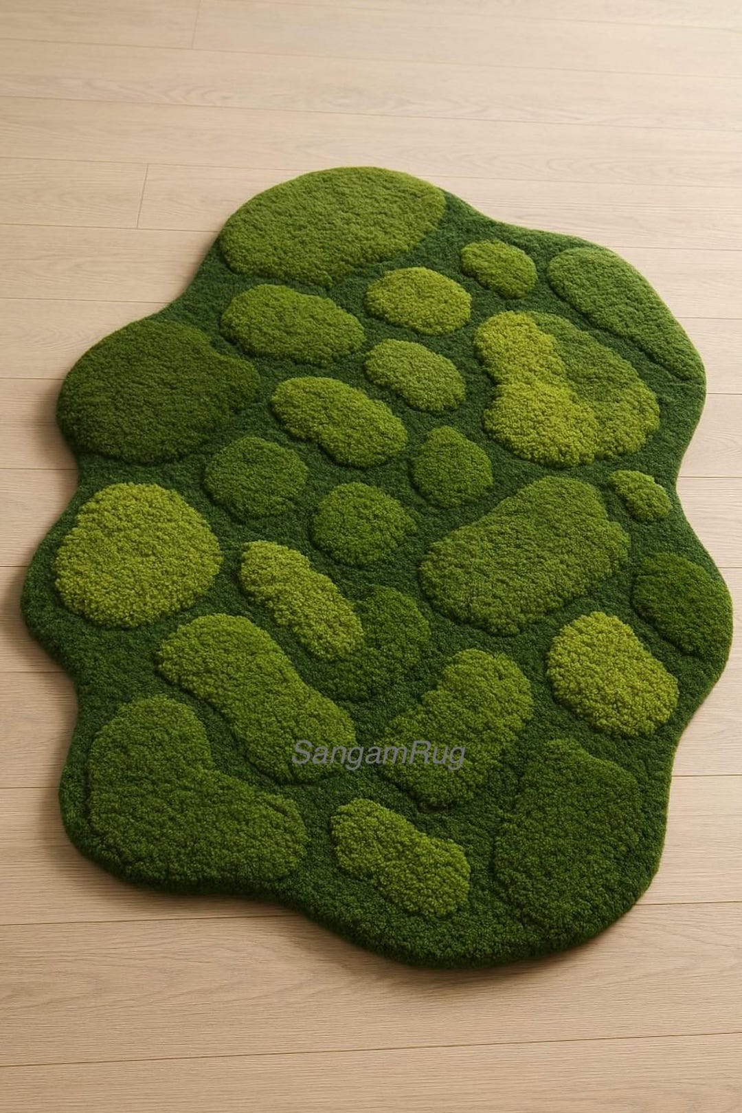 3D Moss Rug- Hand Tufted Green Rug | Forest Floor Art Carpet | Soft ...