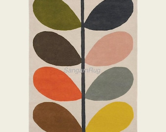 Luxury Leaf Pattern Tufted Rug Rectangle Shape 8x10 10x14 12x15 12x18 Modern Designer Carpet