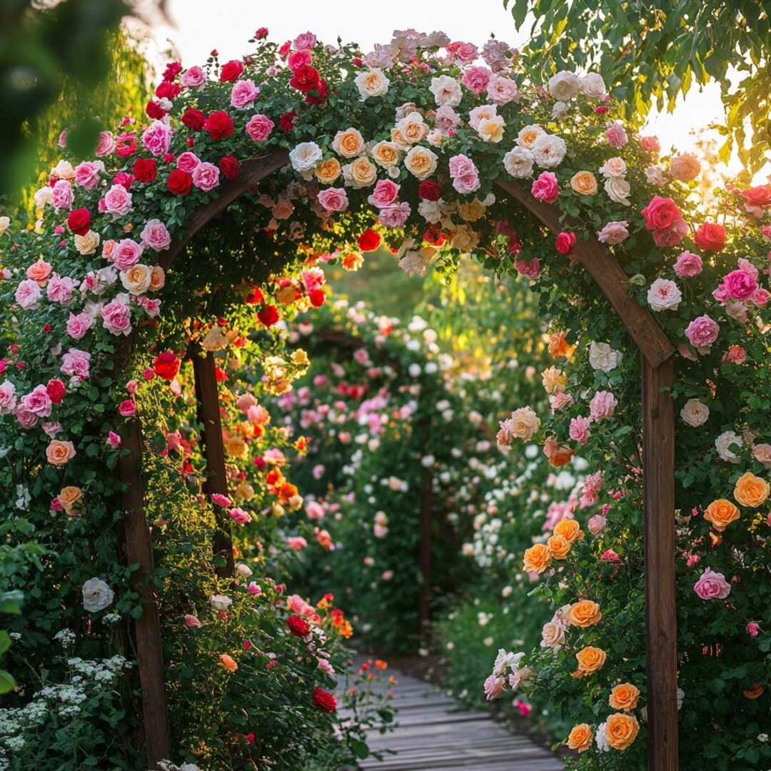Mixed Color Climbing Roses, Multi-color Wall Roses, Fragrant Garden ...