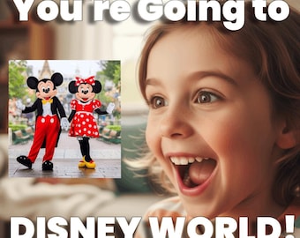 Personalized Disney World Reveal Video - Mickey Says Child's Name, Surprise Custom Orlando Trip Announcement for Kids, Family Vacation Gift