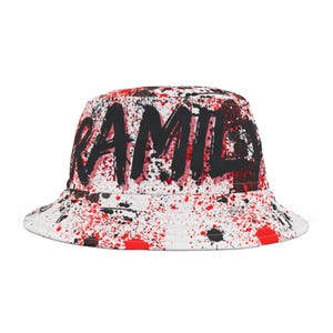 Trendy Bucket Hat, Street Style Accessory, Casual Summer Wear, Graffiti Print Hat, Perfect for Festivals, Throwback Vibe