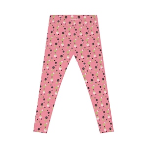 Soror Polka Dot Leggings, Women&#39;s Leggings, Casual Pants, Pink and Green Leggings, Bold Patterned Tights