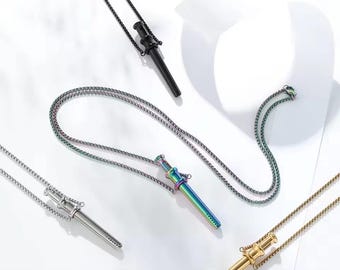 Small Straw and Spoon Necklace 55 MM