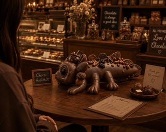 Chocolade Axolotl STL | Schattig dessert axolotl 3D-printbestand | Zoete traktatie axolotl figuurtje | Gearticuleerd axolotl model | Direct downloaden