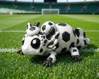 Voetbaldraak STL | Schattige beweegbare draak 3D-printbestand | Flexibele voetbaldraak speelgoed | Digitale download |