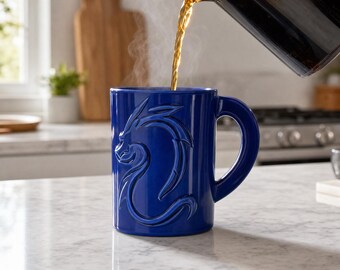 Drakenmok 3D-printbestand | Keltische drakenkoffiekop STL | Fantasie theemok digitale download | Uniek cadeau voor drakenliefhebbers | Woondecoratie