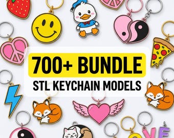 700+ Keychain STL Bundle Huge 3D Keychain STL Pack, 700+ Articulated Keychain STL, 3MF Bundle, Ultimate 3D Printing Models | Decor.