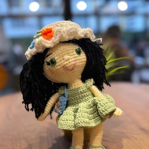 Forest Fairy Doll – Handmade Green Girl Amigurumi – Crochet Fairy Toy – Eco Friendly Gift – Soft Plush Doll