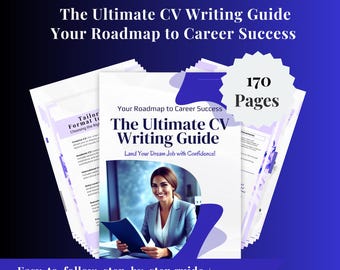 CV Writing Guide – Resume Builder, Workbook, ATS Tips (A4 PDF Digital Download)