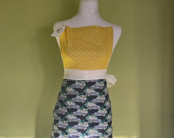 Daisy Trucks and Yellow Dots Cotton Apron