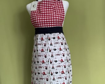 Dutch and Red Plaid Cotton Apron