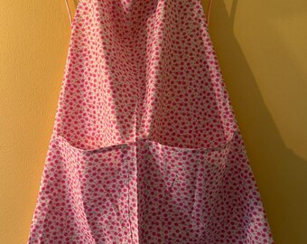 Pink Tiny Florals Cotton Apron *Plus Size*