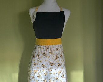 Black and Yellow Bees Cotton Apron