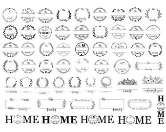 Ensemble de 54 modèles de monogramme familial SVG PNG EPS