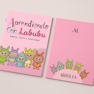 Printable activity book in Spanish, preschool activities, Labubu activity book, Numbers, Letters, Laterality Activities