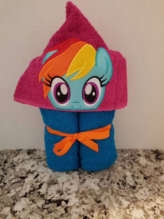 rainbow hooded towel