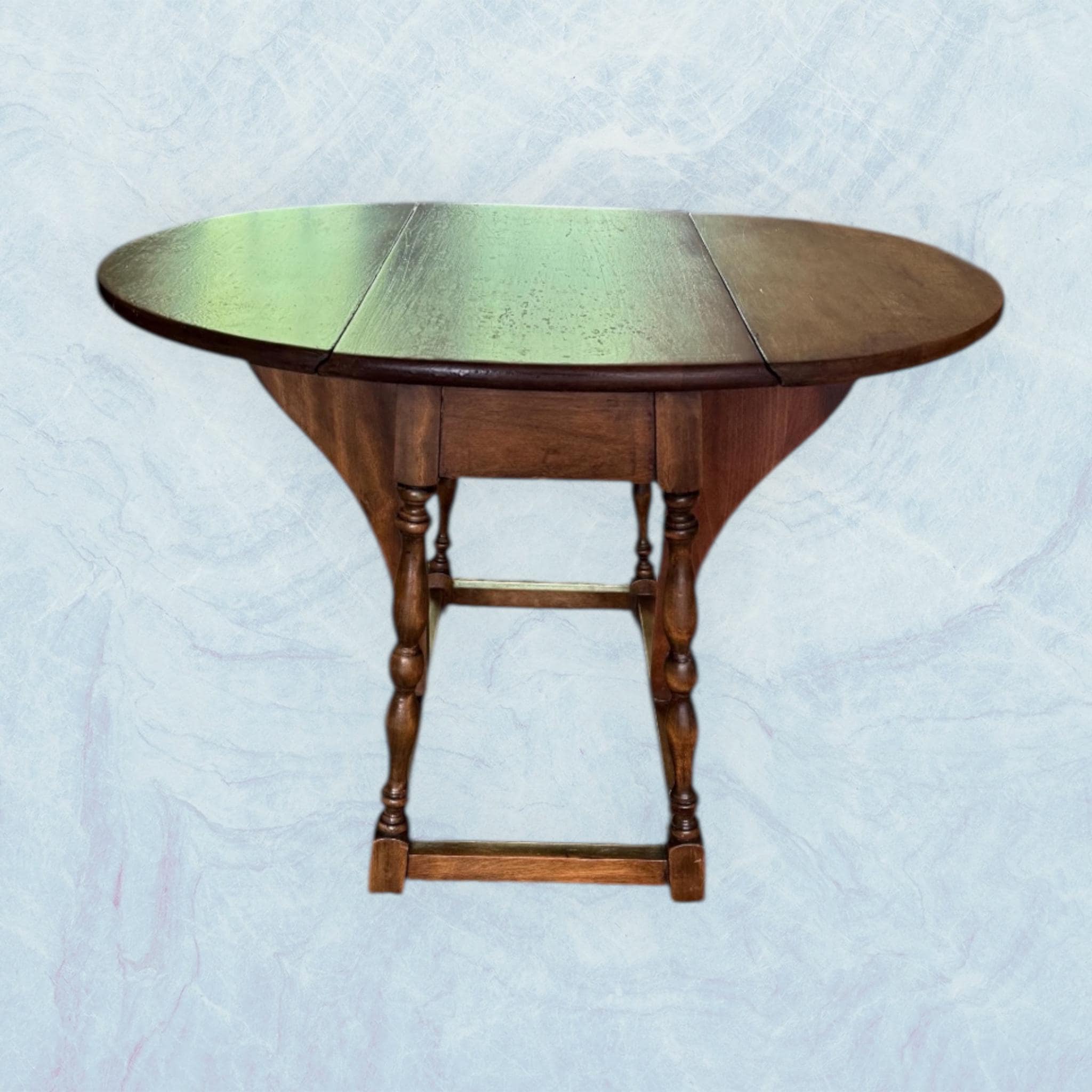 アンティークメープルドロップリーフサイドテーブルコンパクトデザイン