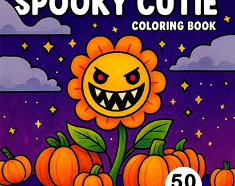 Cozy Halloween coloring book cute spooky coloring pages for kids teens and adults relaxing fall activity printable PDF digital download